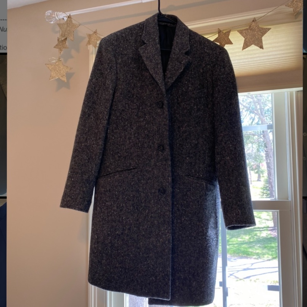 Men’s JCrew Ludlow Charcoal grey wool peacoat